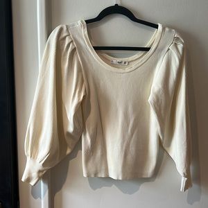 Mango ivory puff sleeve top